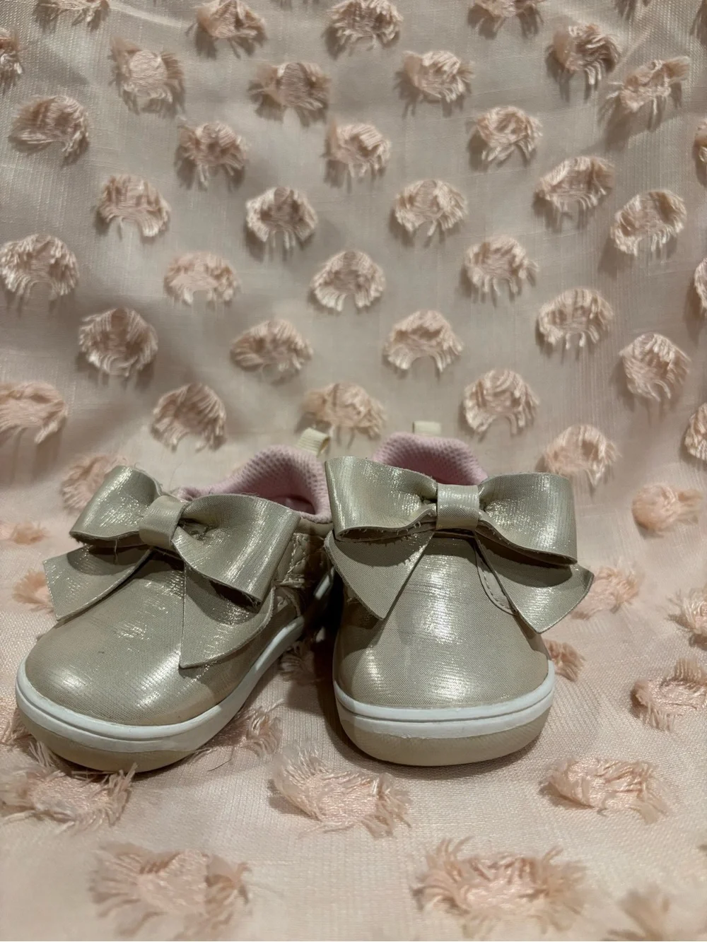 Stride rite Kamila Kids Metallic Bow Slip-On Shoes - Pink Lining
